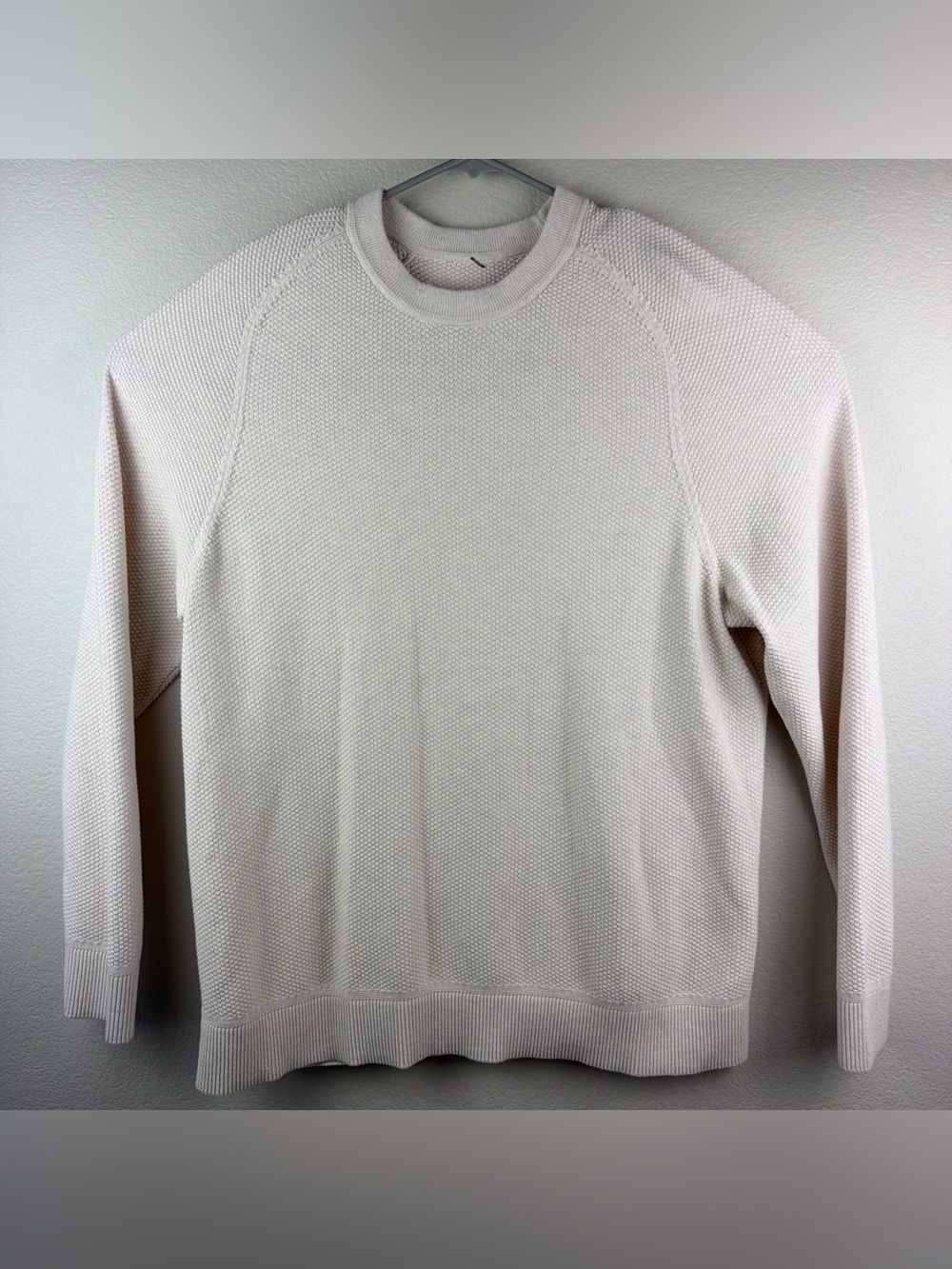 Lululemon Textured Knit Crewneck Sweater Beige Men’s Extra Large - Picture 3 of 7
